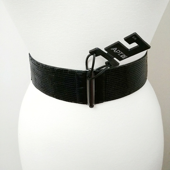 Apt. 9 Accessories - Apt 9 Black Seguin Elastic Band Belt